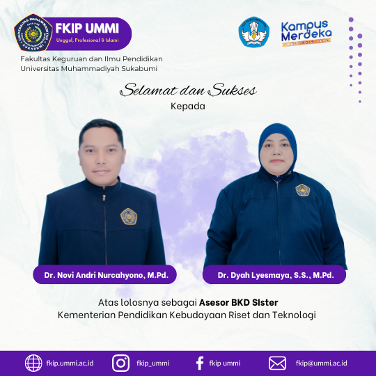 Selamat Dosen FKIP UMMI Lolos Sebagai Asesor BKD SISTER KEMENDIKBUDRISTEK