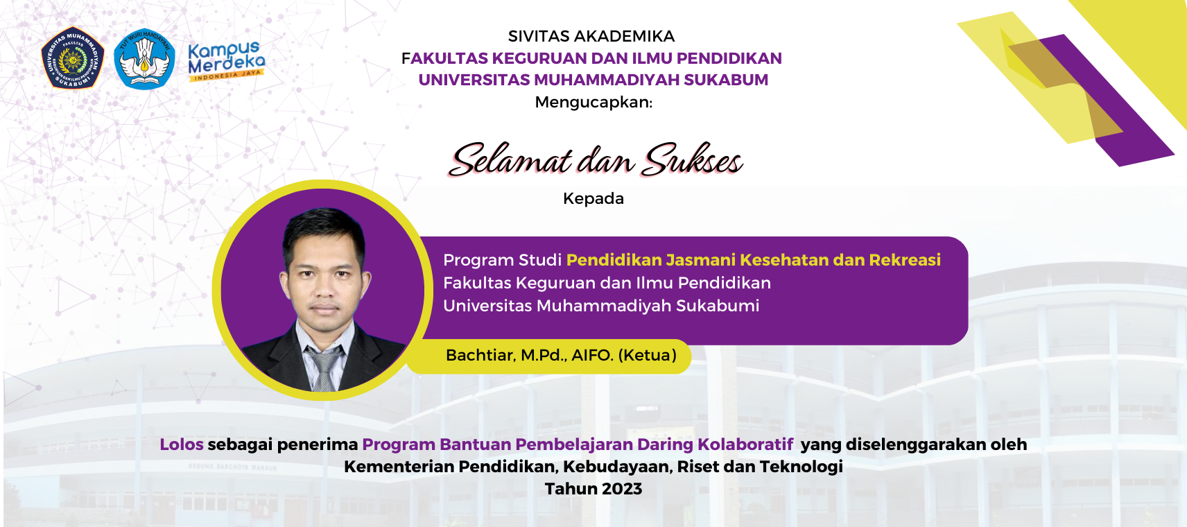 Program Studi PJKR FKIP UMMI Lolos sebagai Penerima Hibah Program PDK Kemendikbudristek