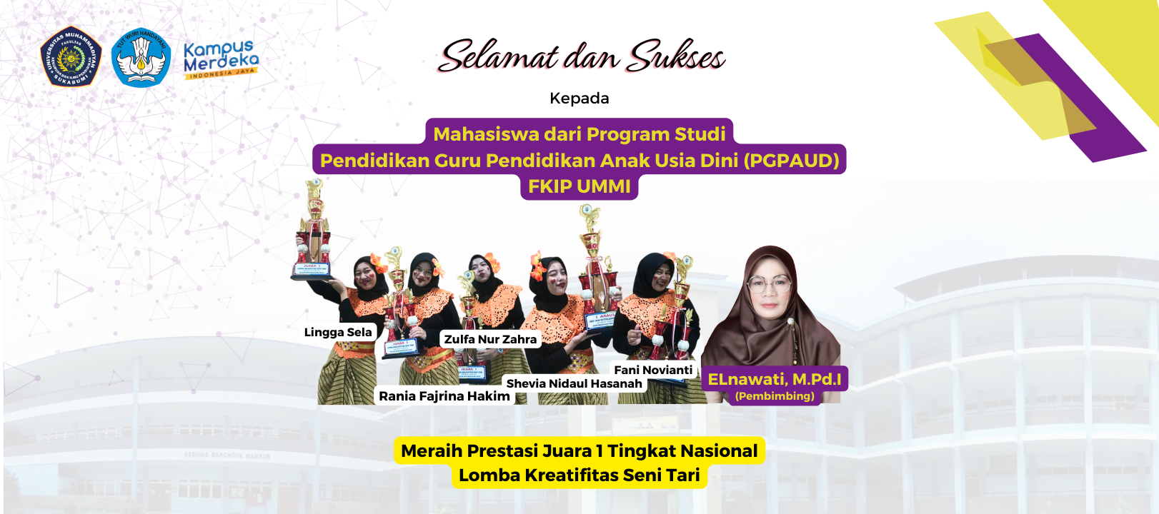 Mahasiswa Prodi PGPAUD FKIP UMMI Meraih Prestasi di Tingkat Nasional